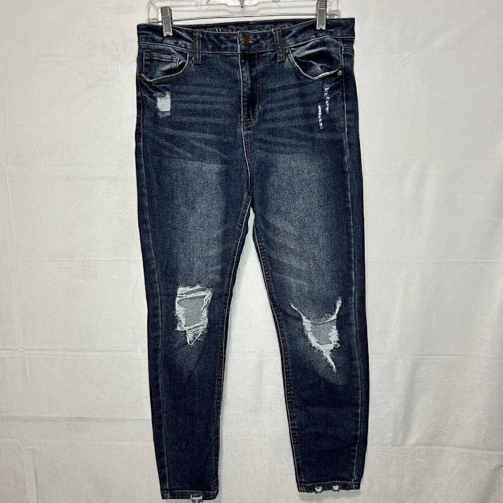 VANILLA STAR High Rise Skinny Jeans Stretch Distressed Ankle Crop Sz 11 (30x26)